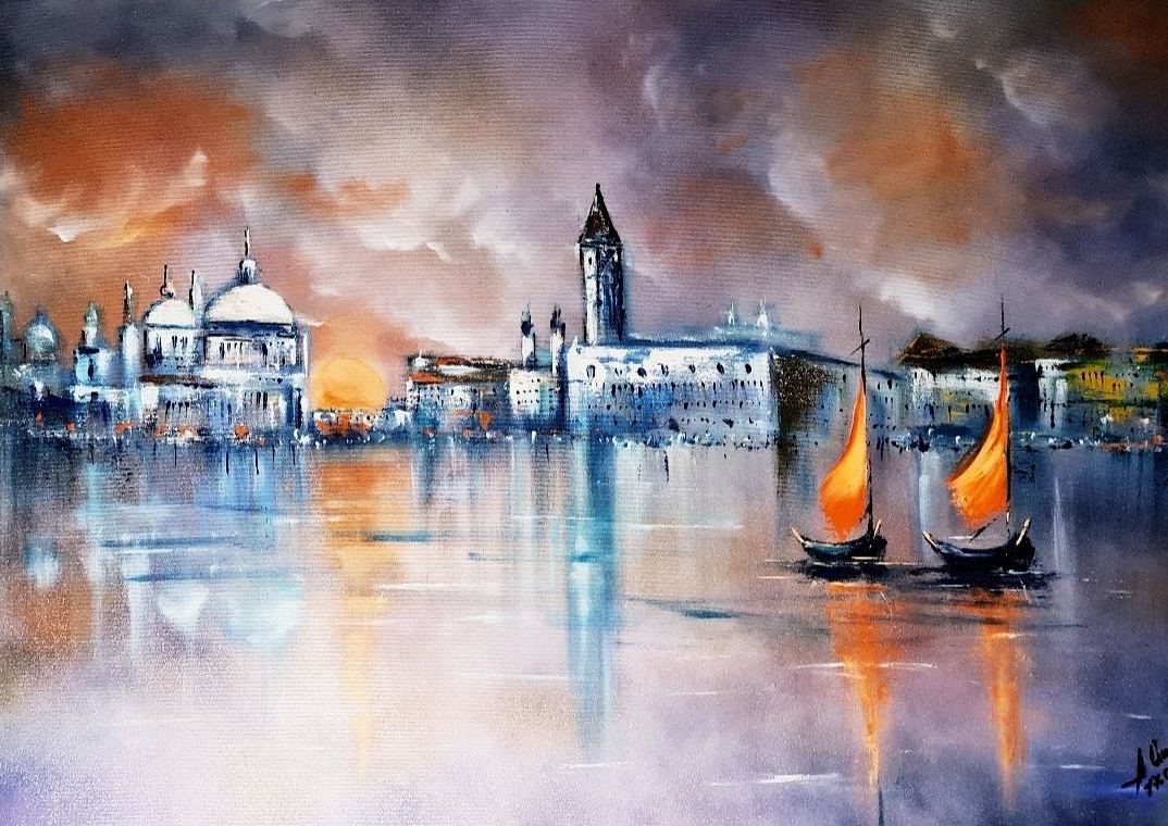 ArteDiAlina.com painting: I'll bring you to Venice